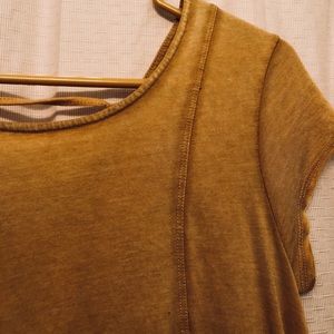 Mustard tie-back top